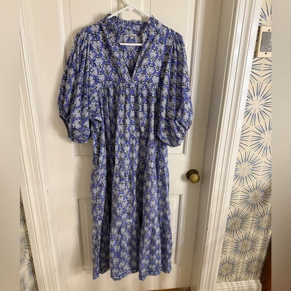 100% Cotton Floral Block Print Dress